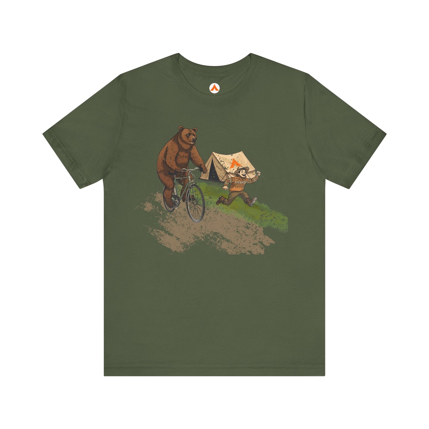 Tent Society the Bear Riding My Bike Bear Camping Shirt