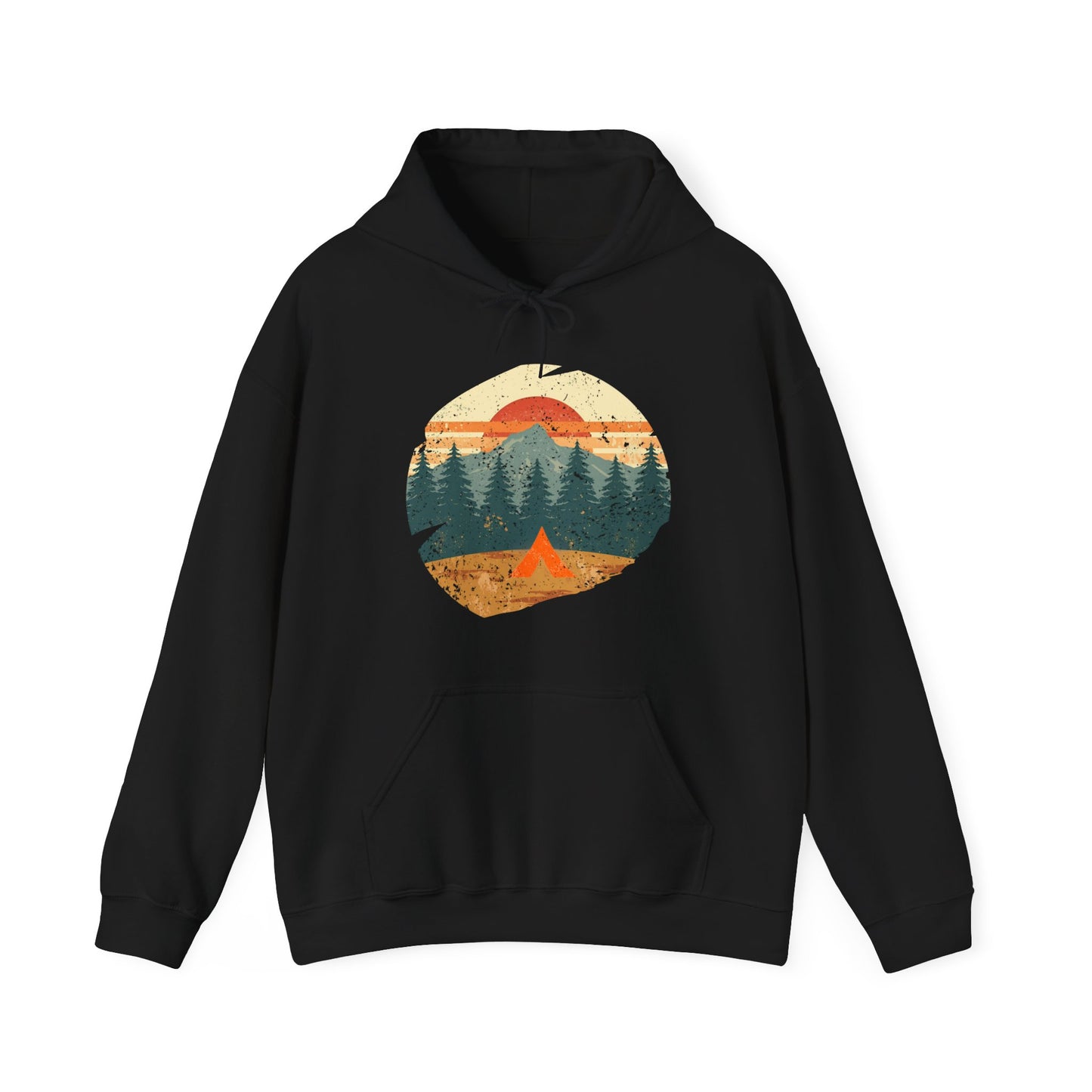 Tent Society Retro Mountian Scene Unisex Hoodie Camping - Tent Society