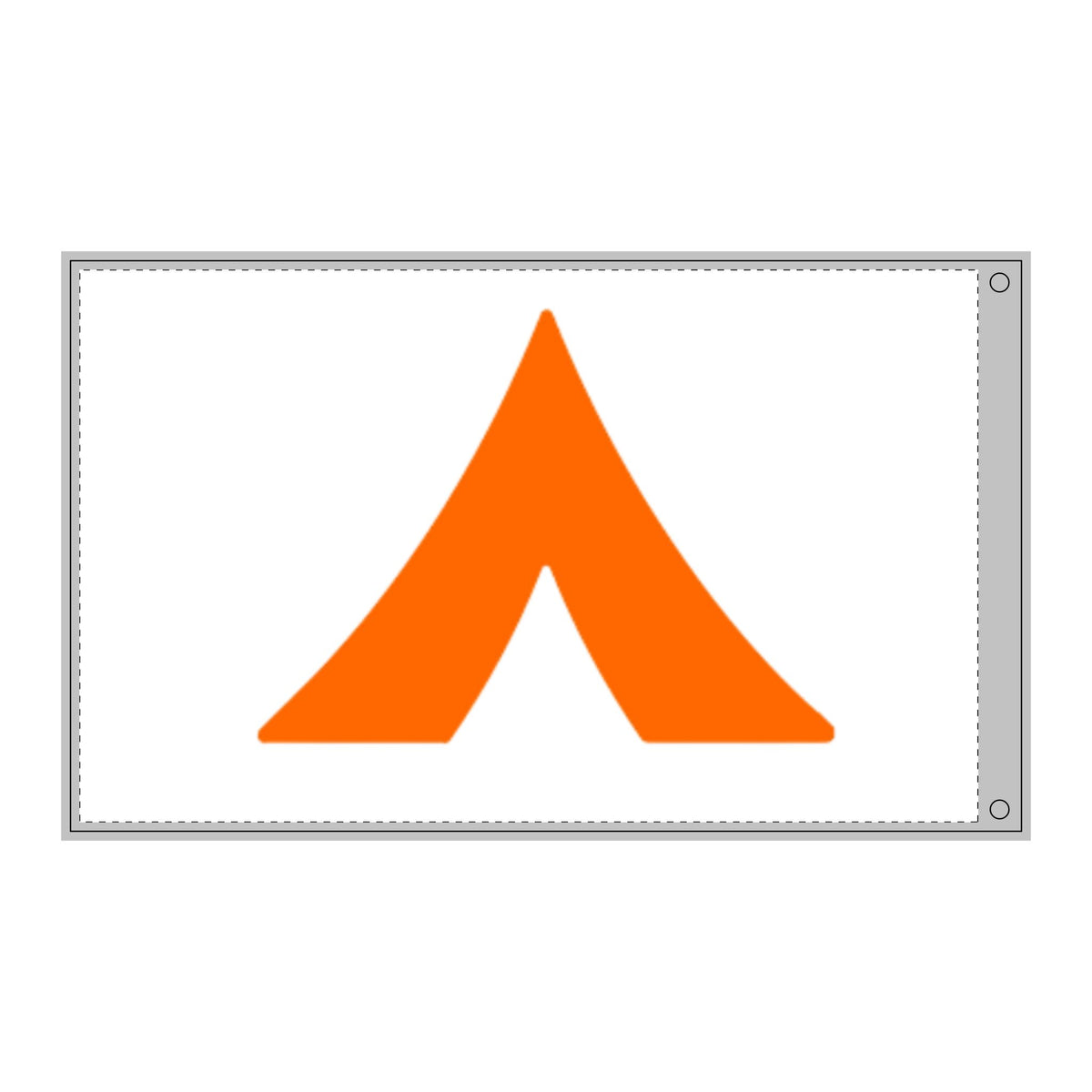 Double-Sided Grommet Flag — Orange Tent Camping Design