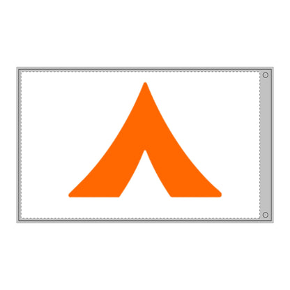 Double-Sided Grommet Flag — Orange Tent Camping Design
