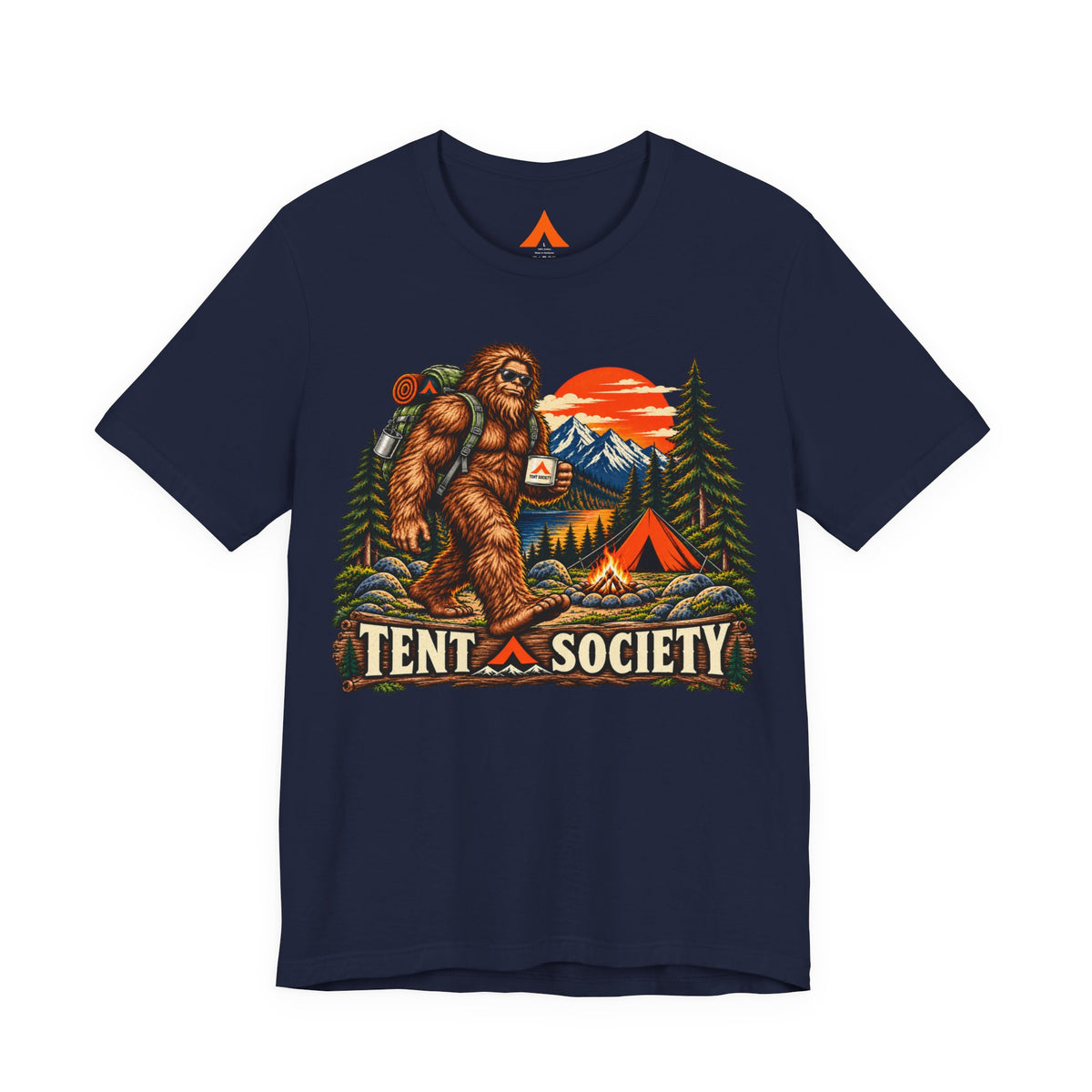 Tent Society Bigfoot Camping T-Shirt – Vintage Sasquatch Outdoor Adventure Graphic Tee