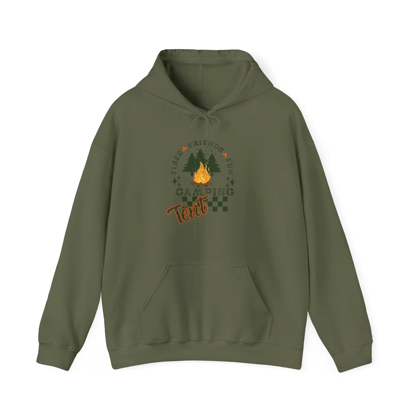 Tent Society Fires Friends Fun Camping Unisex Hoodie Printify