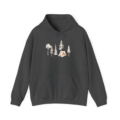 Tent Society Forest With Tent Unisex Hoodie Printify