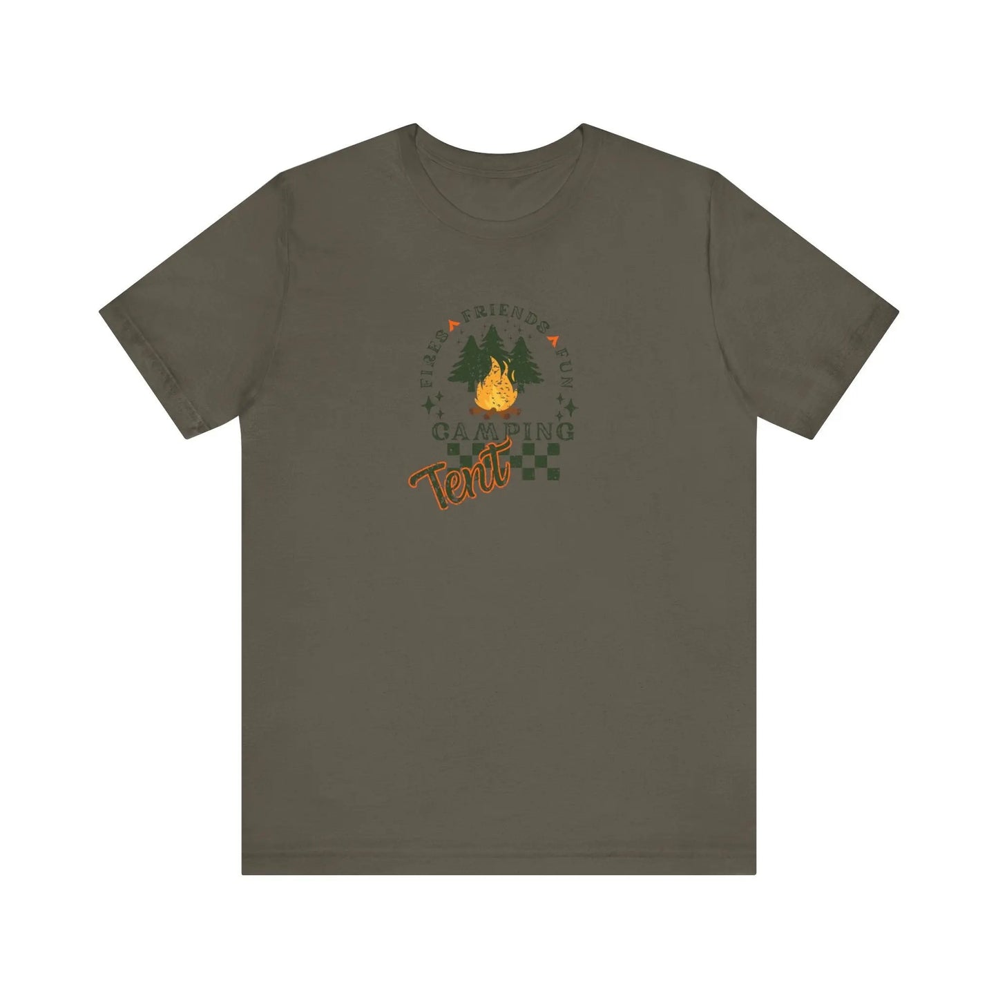 Tent Society Fires Friends Fun Camping Unisex TShirt Printify