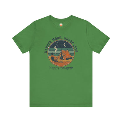 Tent Society Wander More, Worry Less Unisex Funny Camping Tee Shirts
