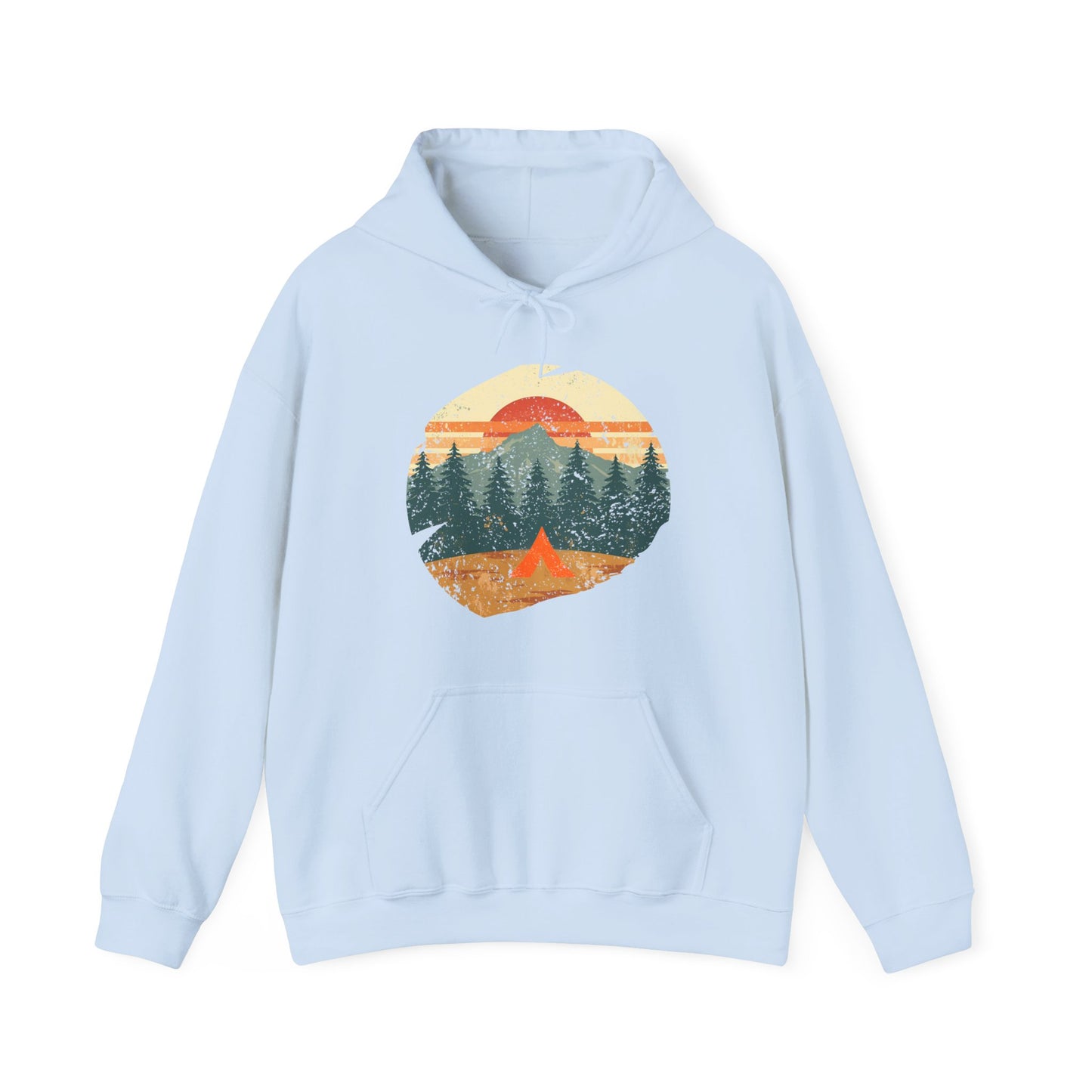 Tent Society Retro Mountian Scene Unisex Hoodie Camping - Tent Society