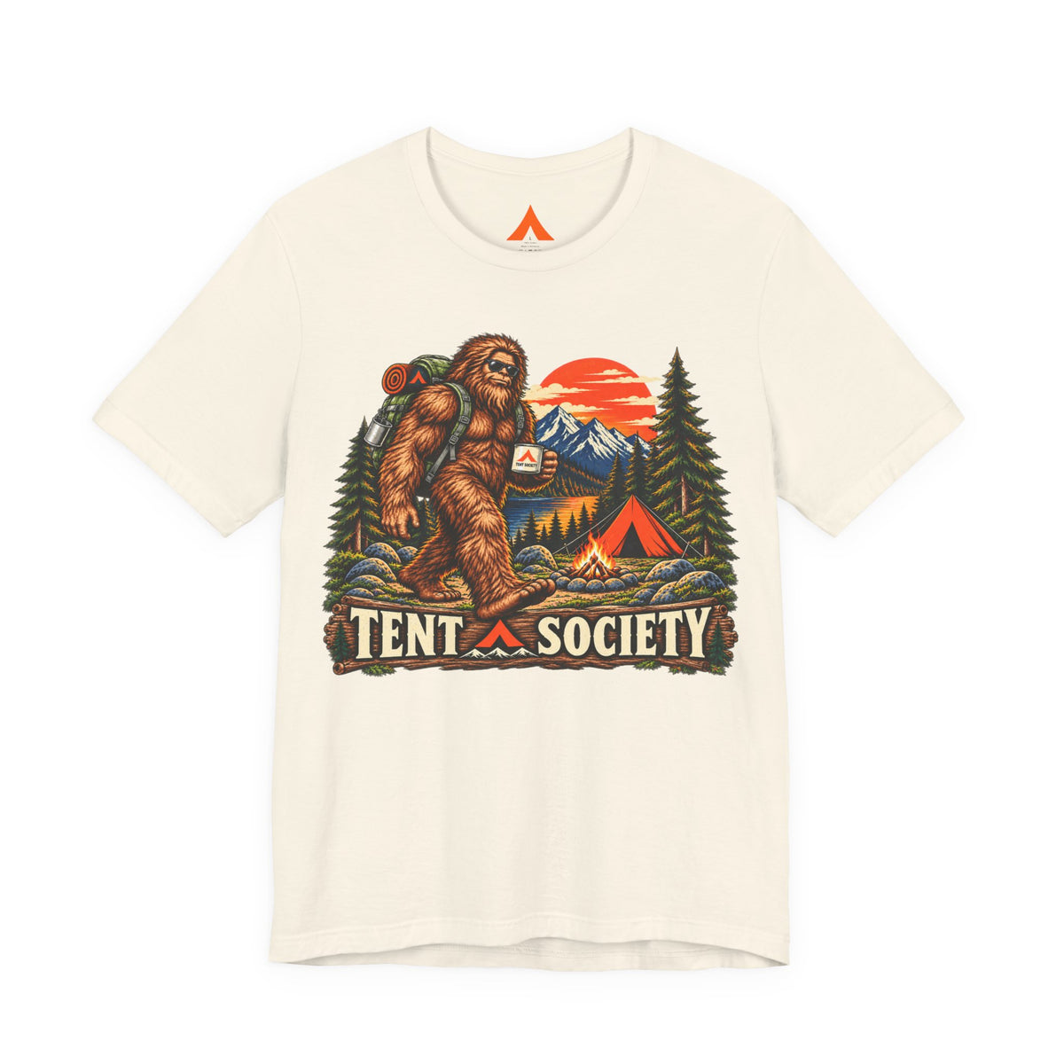 Tent Society Bigfoot Camping T-Shirt – Vintage Sasquatch Outdoor Adventure Graphic Tee