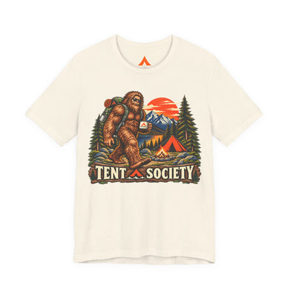 Tent Society Bigfoot Camping T-Shirt – Vintage Sasquatch Outdoor Adventure Graphic Tee