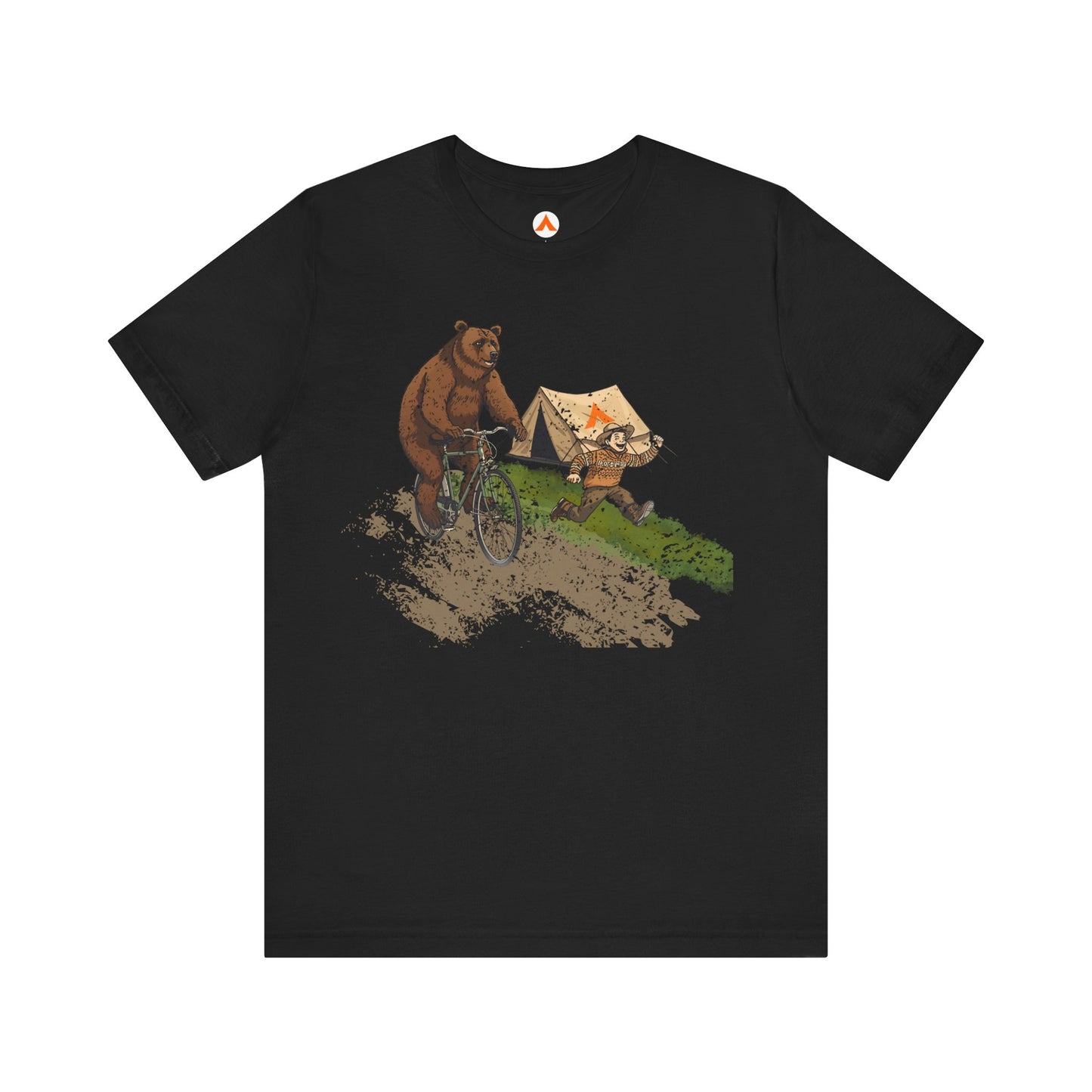 Tent Society the Bear Riding My Bike Bear Camping Shirt