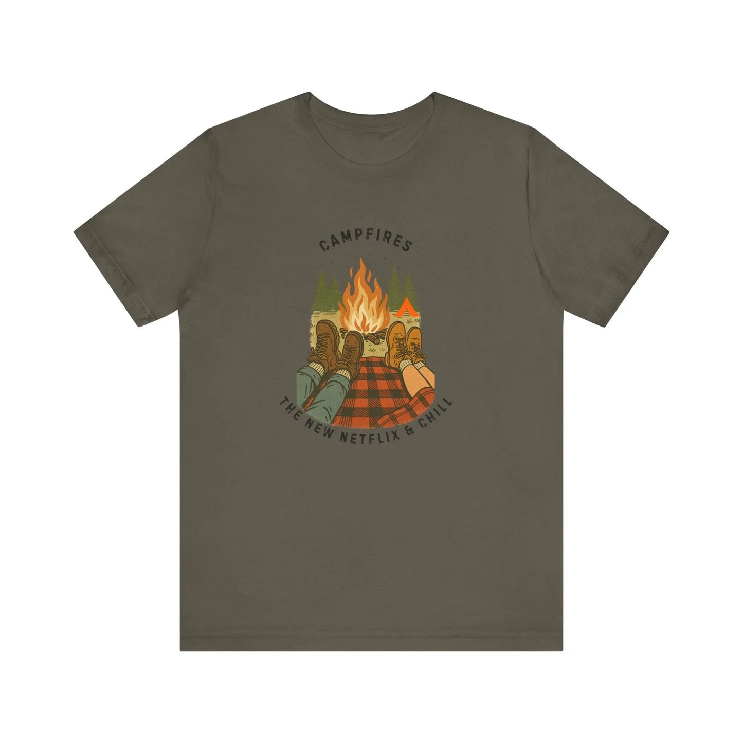 Tent Society Campfires the New Netflix and Chill Unisex TShirt Printify