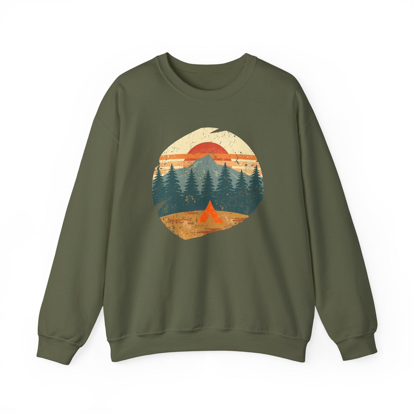 Tent Society Retro Mountain Scene Unisex Camping Life Sweatshirt - Tent Society