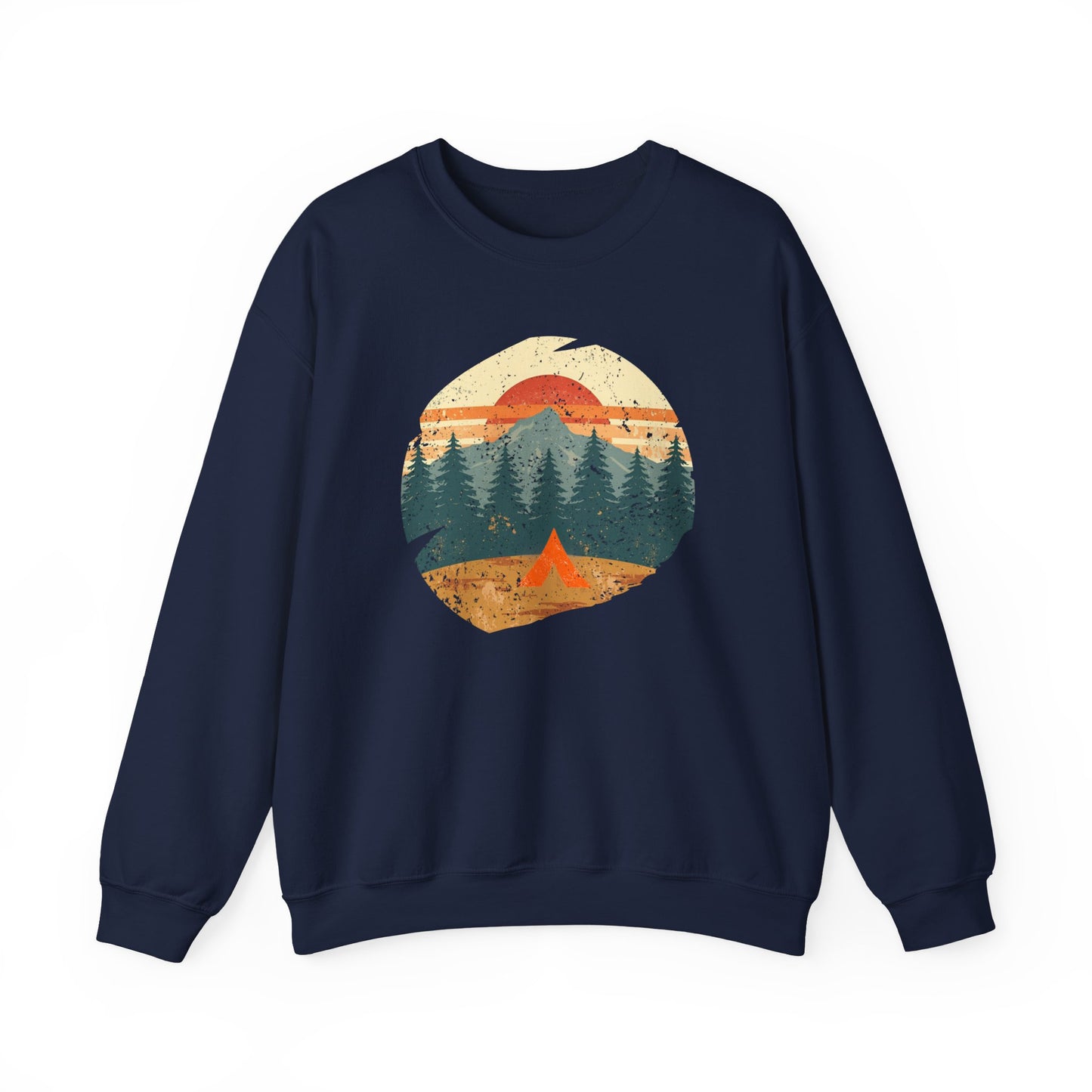 Tent Society Retro Mountain Scene Unisex Camping Life Sweatshirt - Tent Society