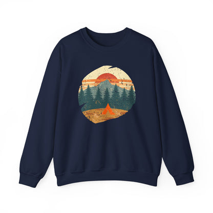 Tent Society Retro Mountain Scene Unisex Camping Life Sweatshirt - Tent Society
