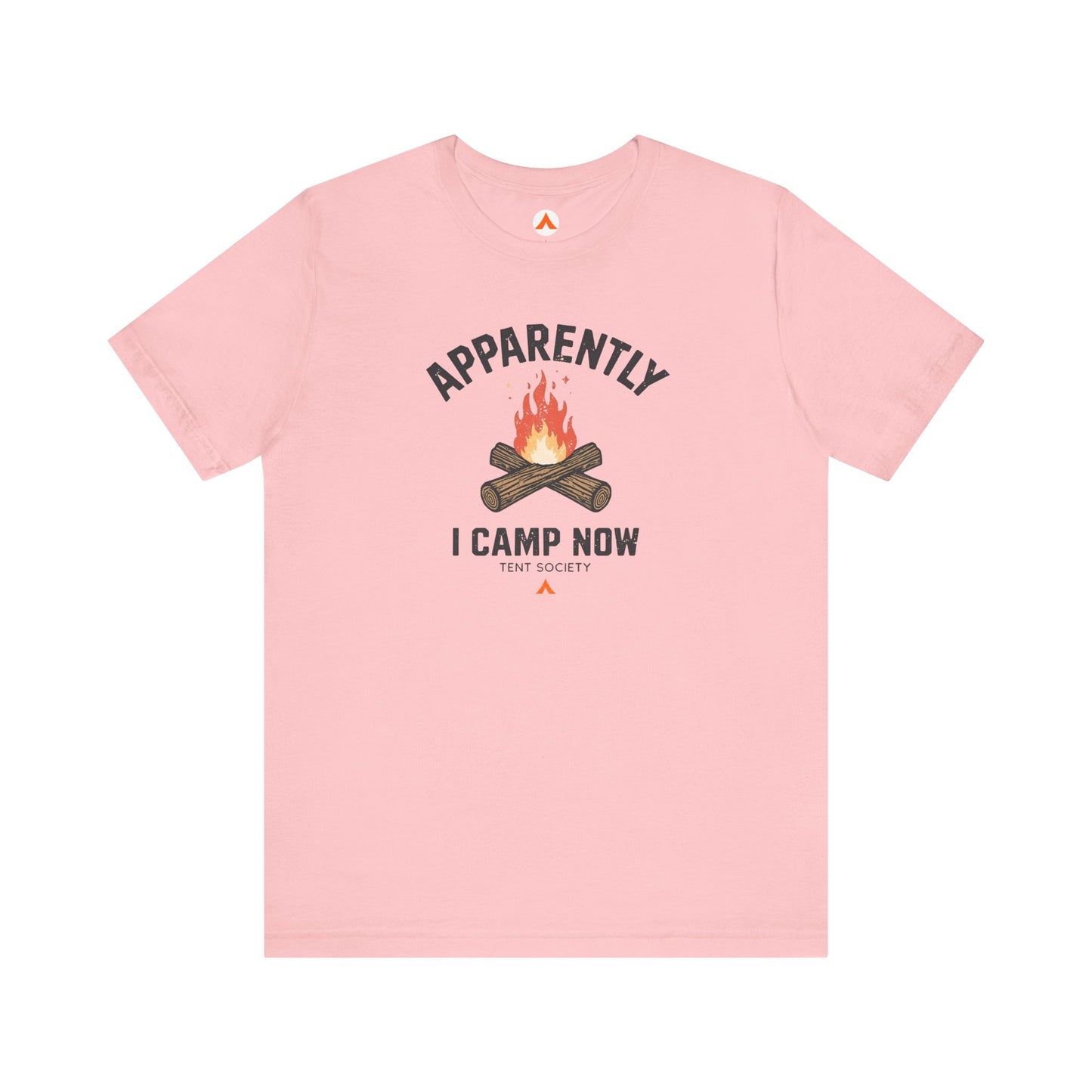 Tent Society First Time Camper Funny Camping Tshirt