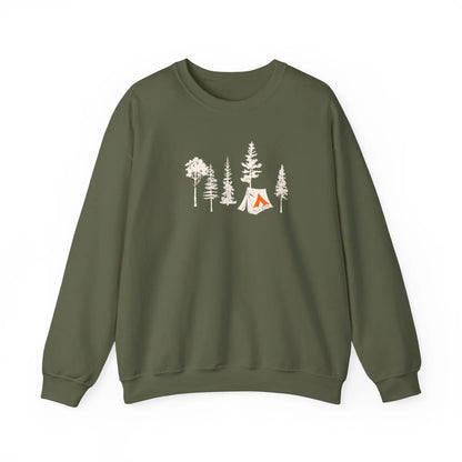 Tent Society Forest With Tent Unisex Sweatshirt Printify