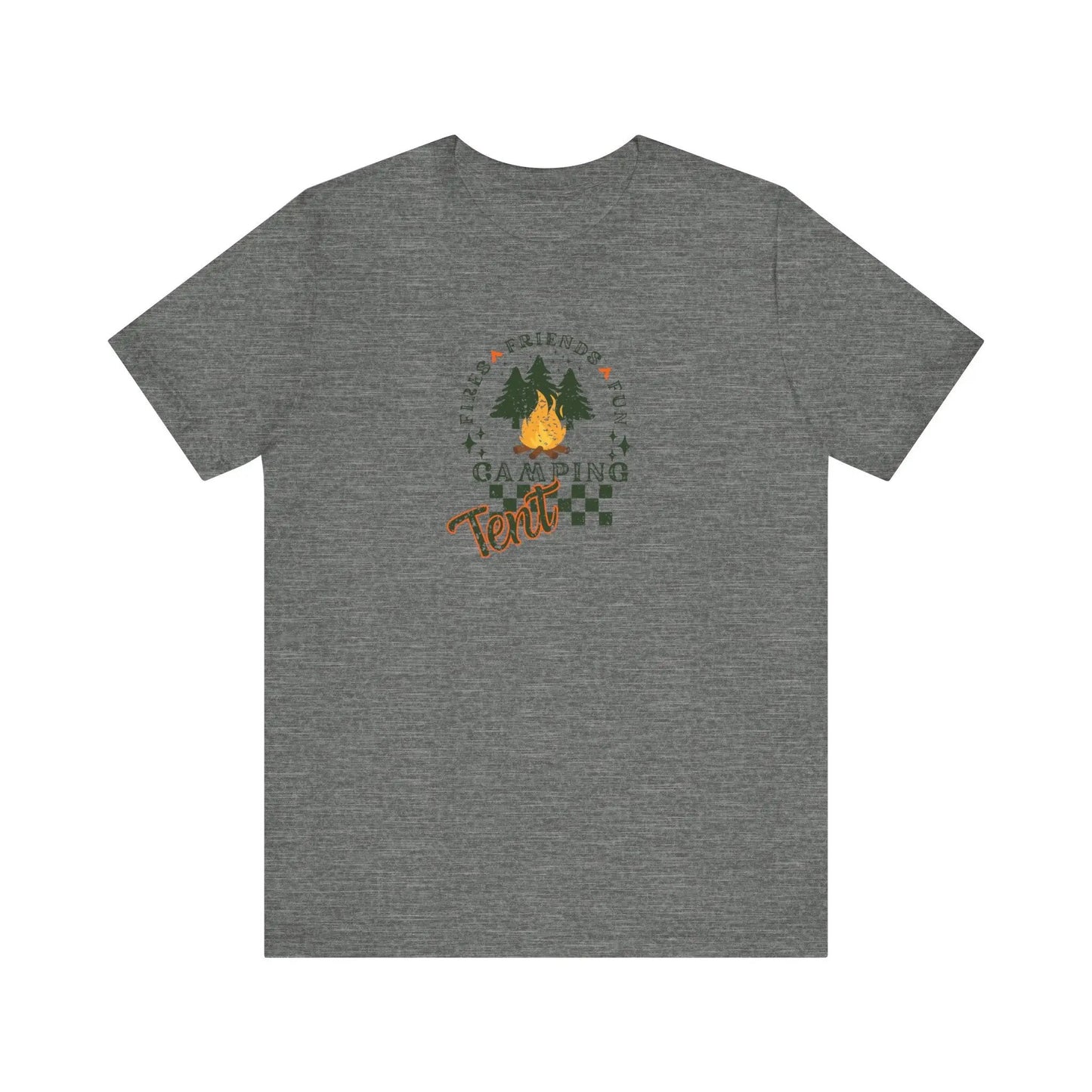 Tent Society Fires Friends Fun Camping Unisex TShirt Printify