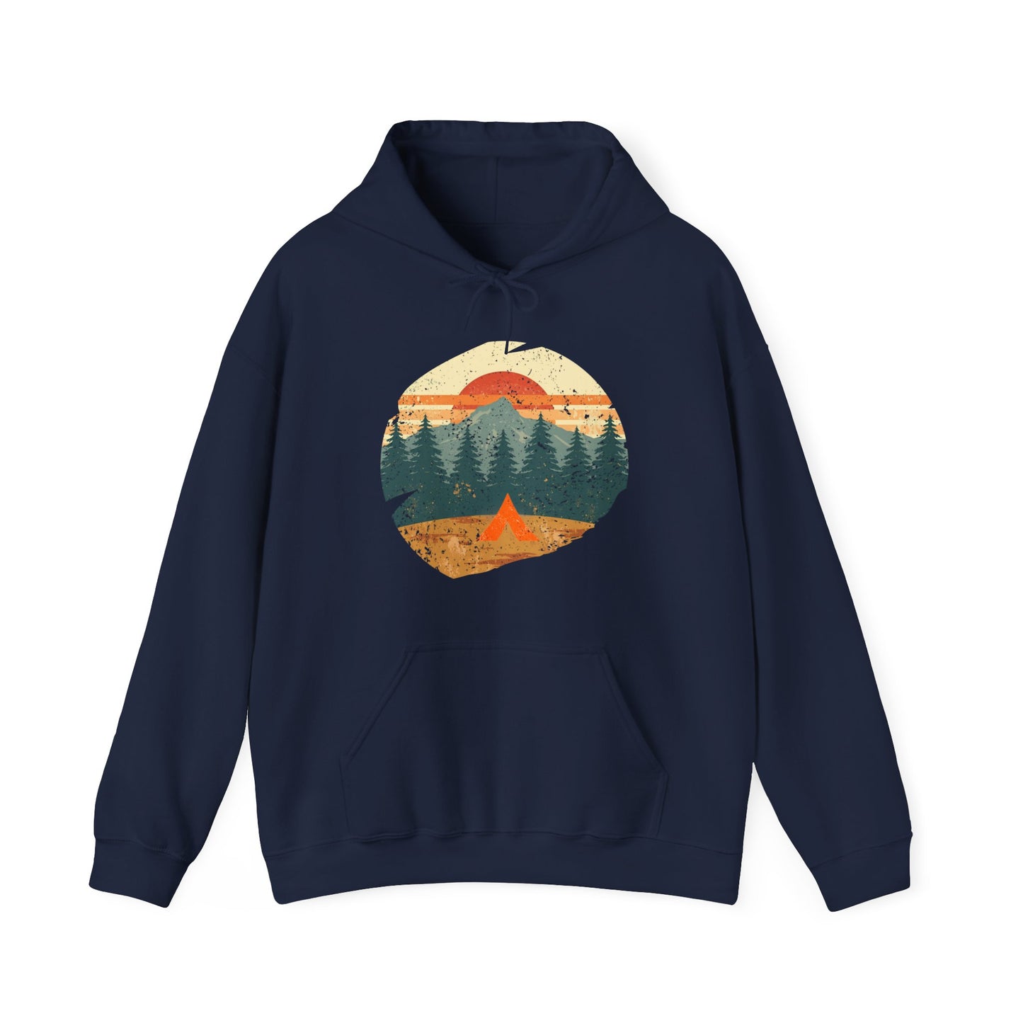 Tent Society Retro Mountian Scene Unisex Hoodie Camping - Tent Society