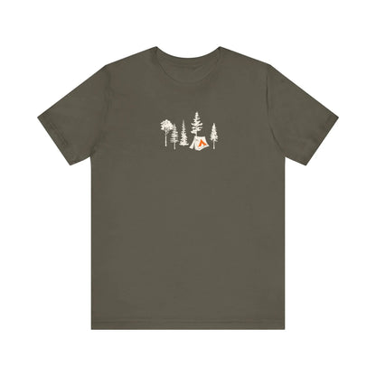 Tent Society Forest With Tent Unisex TShirt Printify