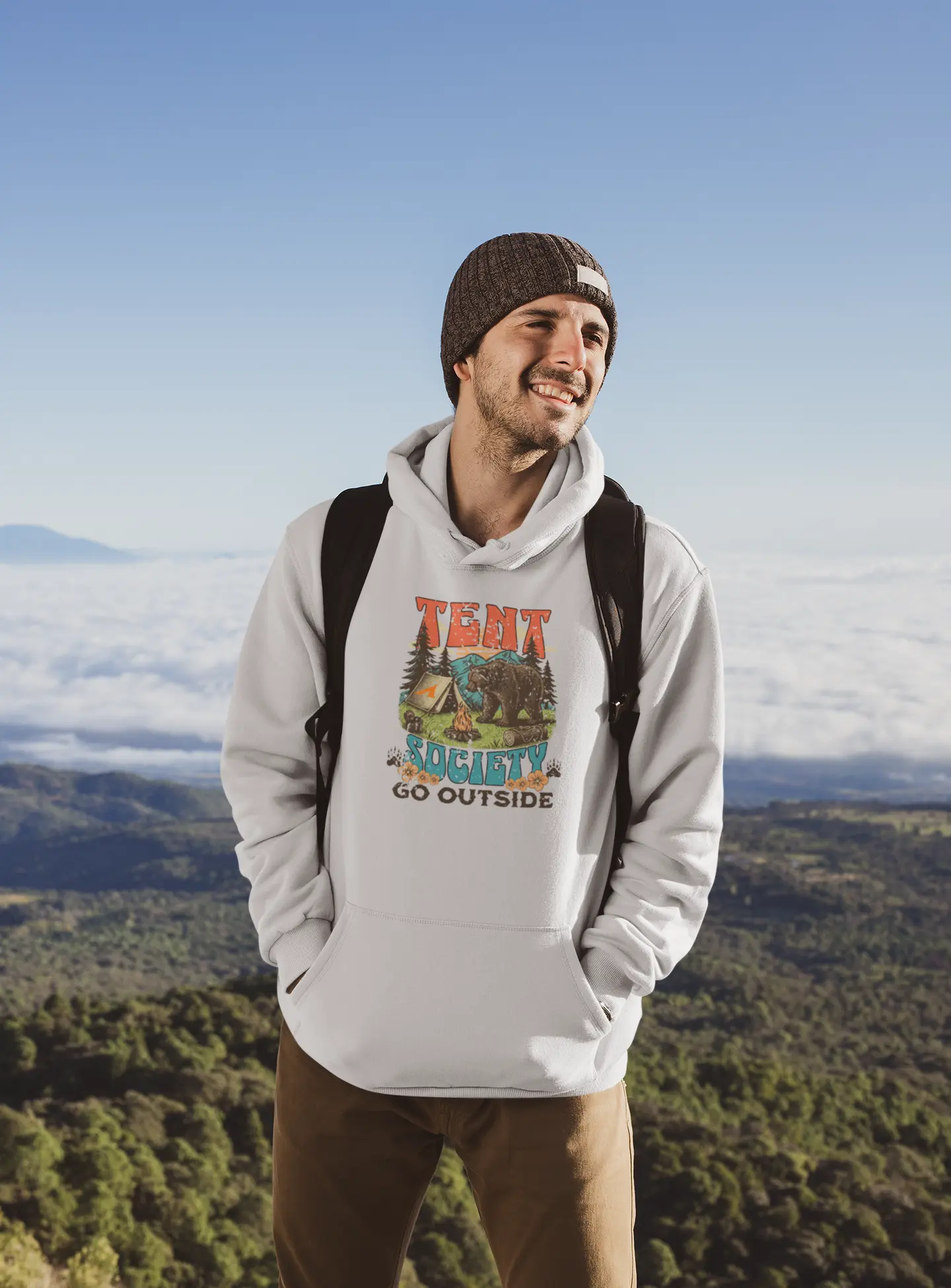 Tent Society Go Outside Unisex Hoodie Printify